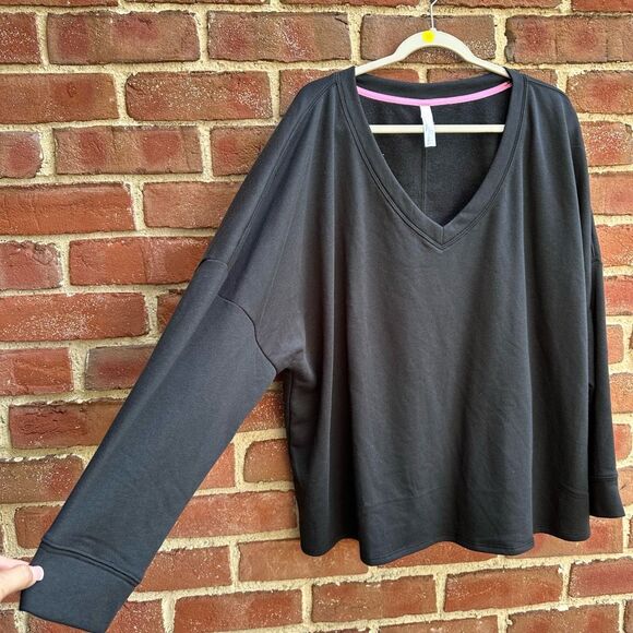 Sleep by Cacique Women's V-Neck Drop Shoulder Lounge sweatshirt Size 22/24 NEW - Picture 4 of 5